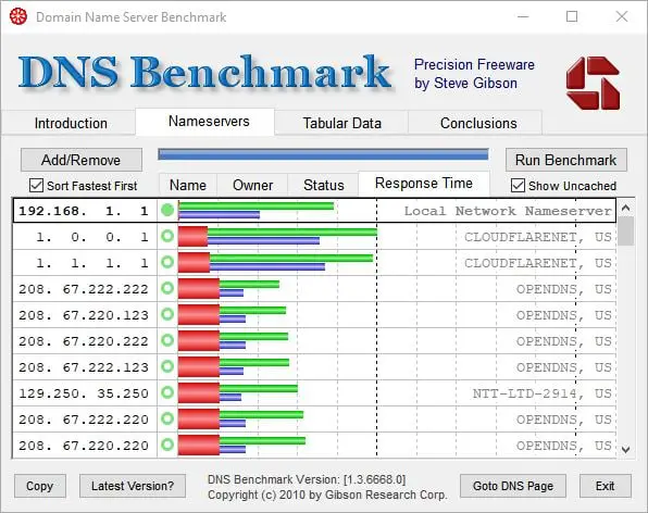 Benchmark DNS cached