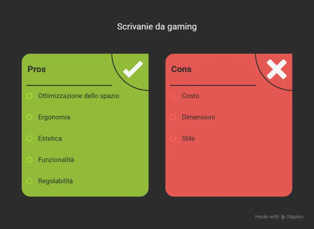 Postazioni gaming scrivanie pro contro